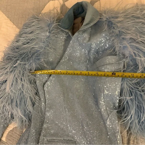 VTG 70s RARE Sequin Suit Set Feathers XS/S INSANE